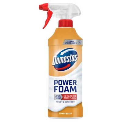 WC- és fürdőszoba tisztító hab, 435 ml, DOMESTOS "Power Foam", Citrus Blast